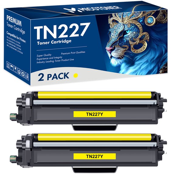 MICOTONER 2-Pack Compatible Toner Cartridge for Brother TN-227Y TN-227 Work with HL-L3210CW HL-L3230CDW HL-L3270CDW MFC-L3710CW MFC-L3750CDW MFC-L3770CDW Printer Printer(Yellow)