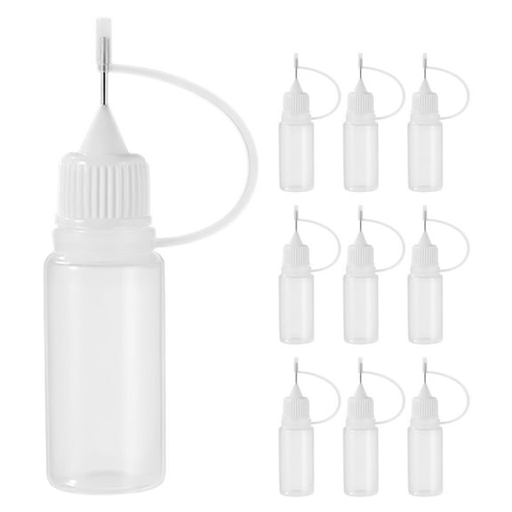 FRCOLOR  10 Pcs Needle Tip Glue Applicator Bottles Liquid Dropper Transparent