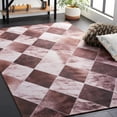 thumbnail image 3 of SAFAVIEH Faux Hide Cuthbert Diamond Area Rug, Light Brown/Brown, 3' x 5', 3 of 12