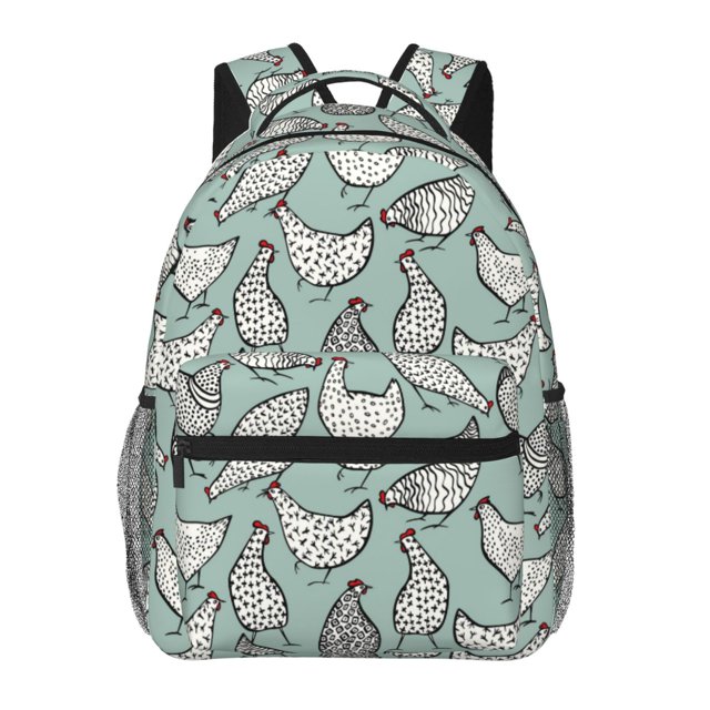 Disketp Hand Drawn Chickens Mochila Estampada para Hombre y Mujer – Mochila Ligera Clásica con Múltiples Bolsillos para Universidad, Trabajo y Viajes-One Size