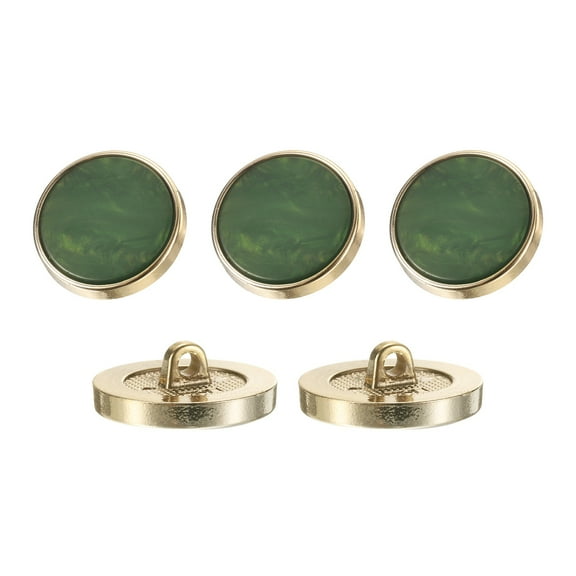 5Pack Round Button, 25mm/1" Resin Decorative Pattern Button, Dark Green