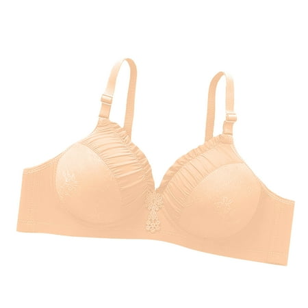 

Dillar Woman s Solid Color Comfortable Hollow Out Perspective Bra Underwear No Rims Ladies No Steel Ring Push Up Underwear Everyday Bra