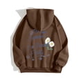 thumbnail image 4 of Women's Oversized Hoodies Fall Trendy Letter Floral Print Drawstring Long Sleeve Tops Kangaroo Pocket Casaul Loose Sweatshirts Z002-Brown XL, 4 of 4