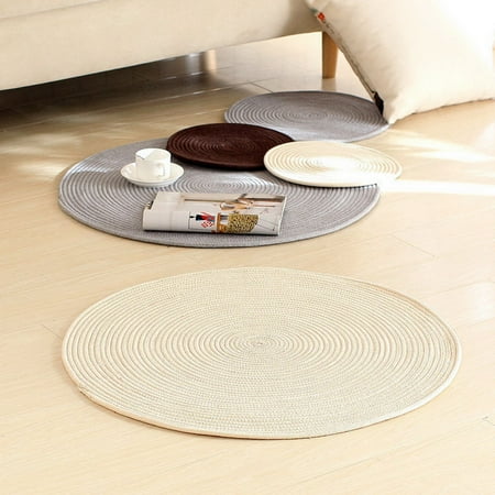 

Ludlz Chair Cushion Wear Resistant Solid Color Anti-Slip Non-Fading Easy to Care Multipurpose Cotton Traditional Tatami Hand Woven Chair Pad for Home