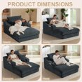 thumbnail image 5 of Aukfa 68" Oversized Chaise Lounge Chair with 2 Cup Hoders&Side Pockets, 3Pillows, Corduroy, Gray, 5 of 9