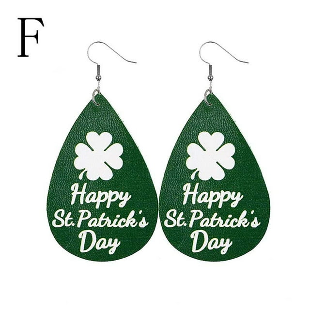 Teissuly St. Patrick Earrings Irish Geometric Green Hat Earrings Women's Jewelry Teissuly WER202401222483