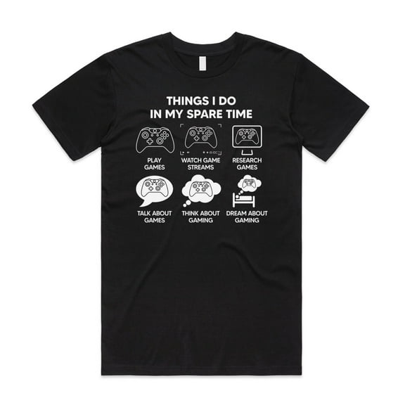 Things I Do In My Spare Time Gamer Funny Gaming Computer Gift Xmas Graphic Shirt