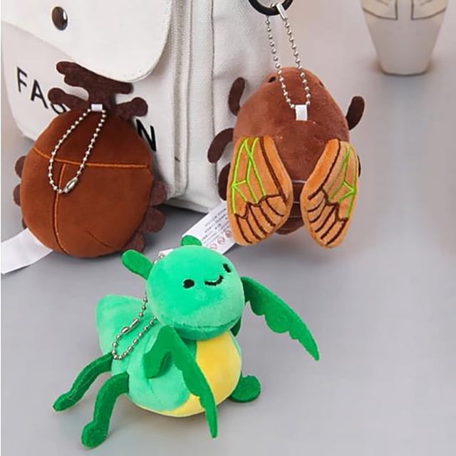 Serie de insectos creativos para niños, juguetes de peluche con colgante de bolsa, dibujos animados, escarabajo, mariposa, Robin, abeja, regalos de cumpleaños