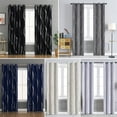 thumbnail image 3 of Cortinas opacas para dormitorio, con aislamiento térmico y reducción de ruido, con estampado de ondas y láminas, para patio y puerta corrediza de vidrio (1 panel, 132 x 213 cm), 3 of 7