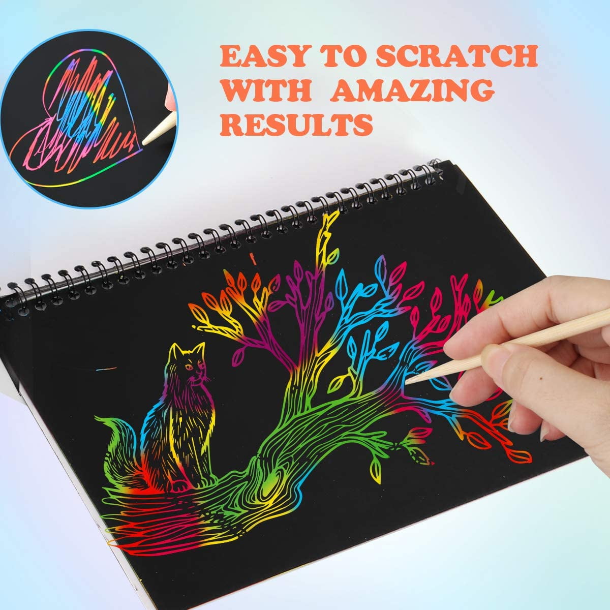 Magic Rainbow Color Scratch Paper Note Books Kids Diy Drawing Toys 26x19cm  Scraping Painting Paper Creative Educational Toys - Drawing Toys -  AliExpress