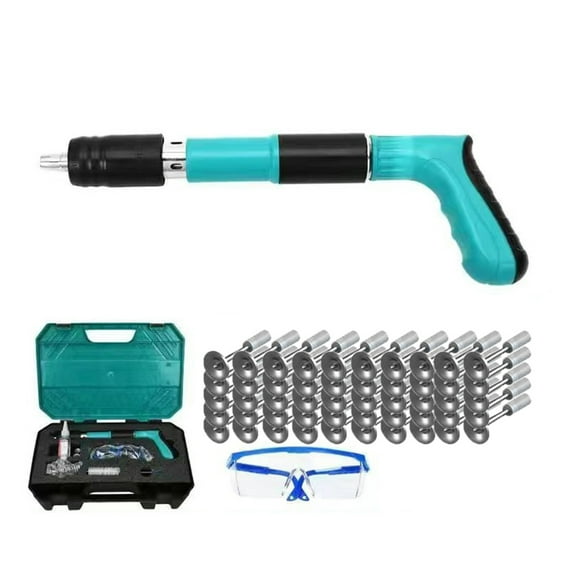 Sylvtty Nail Device Wall Fastening Power Tool with Ergonomic Non-Slip Handle Adjustable Manual Concrete Nail Machine Household Woodworking Tool