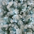 thumbnail image 4 of National Tree Company 6 ft. Pre-lit Feel Real® Artificial Snowy Comet Slim Christmas Tree, Blue, 400 Cool White LED Lights, PowerConnect System, Includes Stand, 4 of 5