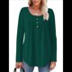 thumbnail image 3 of Camisas de Larga para Mujer, Conjuntos de Otoño, Cuello Redondo, Túnicas Casuales, Blusas de Moda, Ropa de Moda. Verde Oscuro XXL, 3 of 6