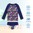 thumbnail image 3 of Zando Baby Girls Swimsuits 2 Piece Long Sleeve Rash Guard Set with Ruffle Cute Bathing Suits for Toddler UPF 50+ Sun Protection Quick Dry 3-8 Years, 3 of 7