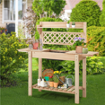 thumbnail image 2 of Topeakmart Natural Fir Potting Bench, 2 of 14