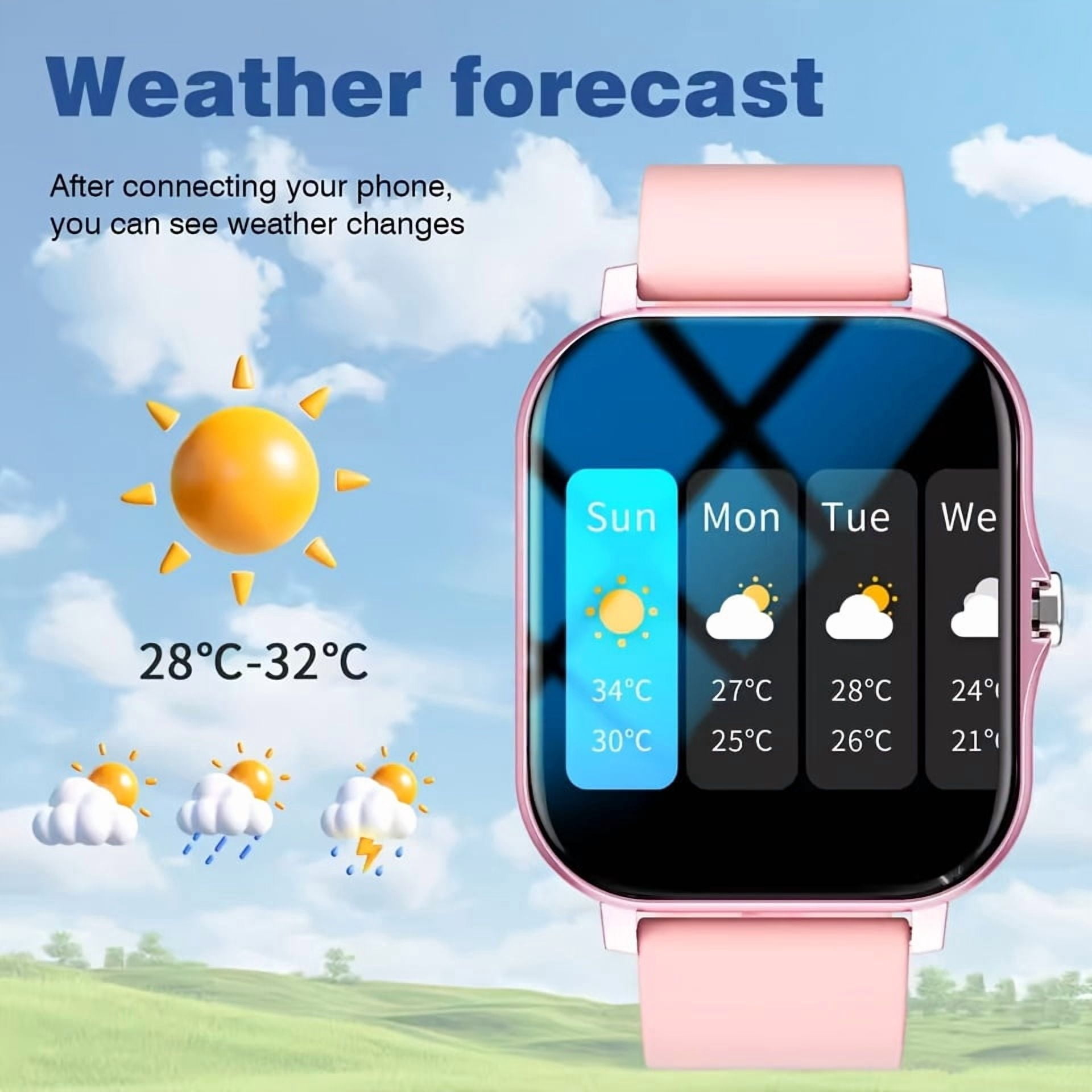 1.83" HD Touch Smartwatch: Call, Track Steps, Sports Modes, Alloy Case, iPhone/Android Compatible, Valentine's Gift