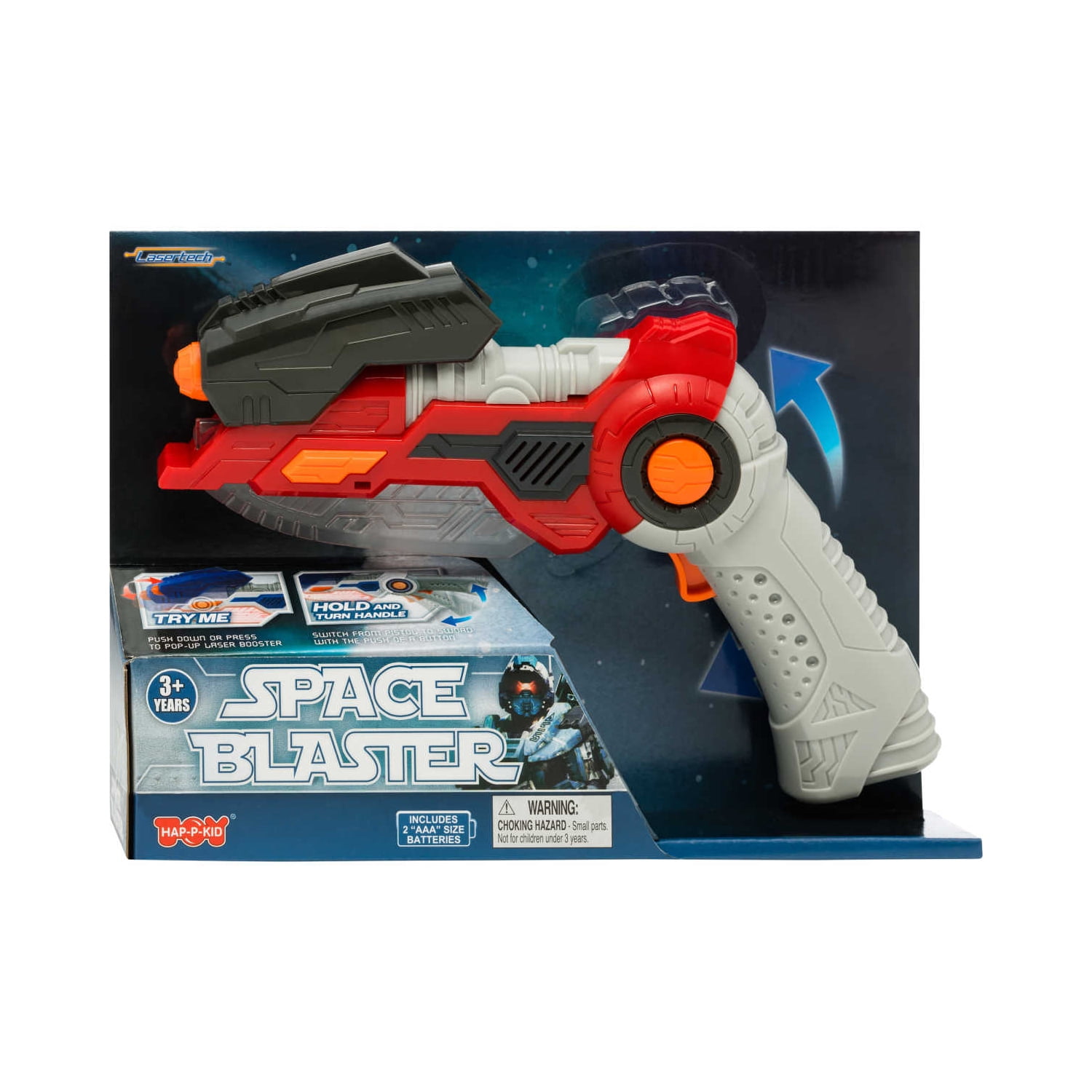 Lasertech Space Blaster Toy Gun and Sword 2in1 Light Up Weapon for