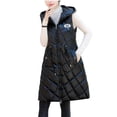 thumbnail image 2 of Miluxas Women Long Vest Solid Color Sleeveless Hood Winter Vest Outwear Black 6(M), 2 of 7