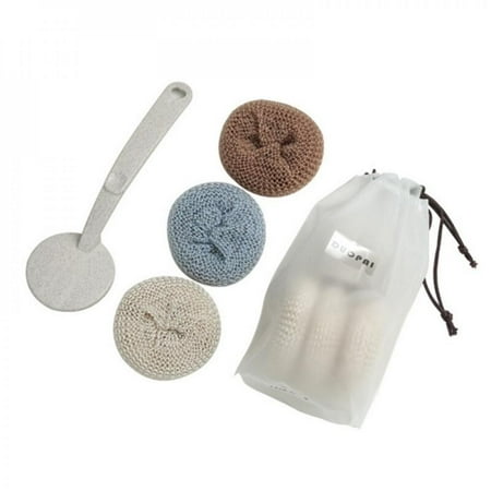 

Southexm Household Dishwashing Cleaning Brush Kitchen Nano Non-harm Pot Cleaning Ball Instead of Steel Ball Pot Brush 3 Balls with Handle