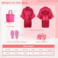 thumbnail image 6 of 32 Pcs Spa Party Supplies, Including 8 Satin Kimono Robes, 8 Spa Headbands, 8 Disposable Foam Slippers, and 8 Tote Bags for Salon, Pedicure, Sleepover Party Favors for Little Ones, 6 of 7
