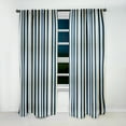 thumbnail image 3 of Designart "Elegance In Classic Beige And Blue Stripes" Striped Blackout Curtain Single Panel, 3 of 4