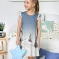 thumbnail image 4 of Gukieu Snowman And Christmas Tree Print Girls' Flying Sleeves Nightdress, Round Neck Sleeveless Princess Dress, Nightgown and Home Clothes-, 4 of 6