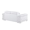 thumbnail image 3 of HomeRoots 546441 29 x 71 x 41 in. White & Silver Genuine Leather Love Seat Sofa, 3 of 11