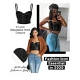 thumbnail image 2 of MISS MOLY Womens PU Leather Bustier Crop Top Gothic Punk Push Up Women's Corset Top Bra, 2 of 7