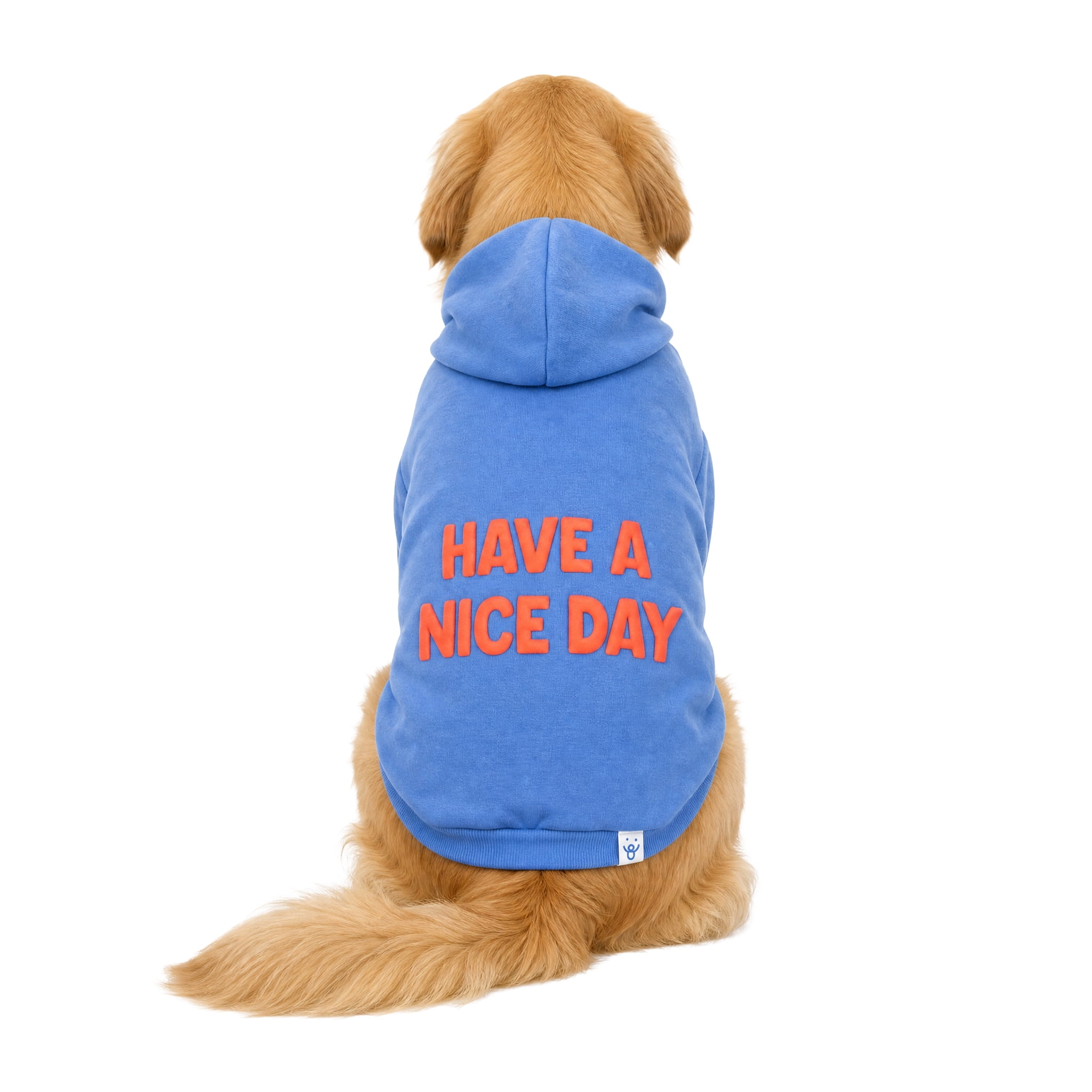 Oodles Have A Nice Day Fall Dog Hoodie, Blue, Large
