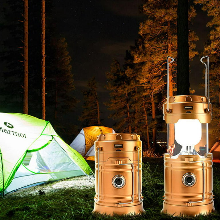 1111Fourone LED Camping Lantern USB or Solar Powered Rechargeable Emergency  Lights Survival Lanterns Collapsible Lights Lamp 