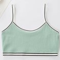 thumbnail image 5 of Wuxian Little Girls Bras Crop Top Bra Spaghetti Strap Seamless Sports Bra Training White Teen Bra Camisole Style Lightweight Seamless Kids Underwear,Green, 5 of 6