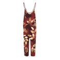 thumbnail image 5 of Wycnly Womens Jumpsuits Summer Casual Loose Wide Leg Spaghetti Strap Maxi Jumpsuits Overalls Trendy Leaves Print Crewneck Sleeveless Long Rompers for Women, 5 of 6