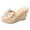 Beige, variant on Womens Wedge Sandals Suede Bowtie Peep Toe Slip on Platform Heels Casual Nonslip Arch Support Summer Mules Slides Pink Size 7