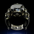 thumbnail image 3 of NUZYZ Vintage Men Rhinestone Inlaid Carved Finger Ring Wedding Party Jewelry Champagne US 11, 3 of 8