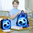 thumbnail image 7 of 3PCS Boys Soccer Backpack, Kids Lightning Bookbag with Lunch Box, 17" Water Resistant School Bag for Teenagers Elementary Middle, 7 of 7