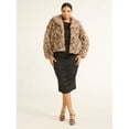 thumbnail image 2 of Sofia Jeans Women's and Women's Plus Faux Fur Chubby Jacket, Sizes XS-5X, 2 of 4