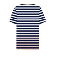 thumbnail image 4 of Fiudx Tops para Mujer Camiseta Casual de Moda para Mujer Blusas Estampadas a Rayas Degradadas Top con Botones y Cuello En V, 4 of 5