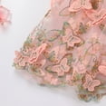 thumbnail image 4 of IBTOM CASTLE Toddler Baby Girls Butterfly Dress Princess Embroidered Flutter Sleeve Pageant Wedding Birthday Party Tulle Tutu Dress 18-24 Months Pink & Gold, 4 of 8