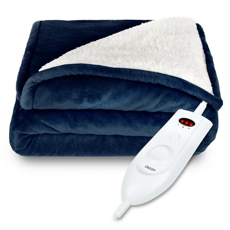 Best Choice Products Electric Heated Reversible Sherpa Blanket w/ 3 Heat Levels, Auto Shut Off - (The Best Electric Blanket)