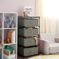 thumbnail image 4 of Juvale 4-Tier Dresser for Bedroom - 16.5 in x 13 in x 33 in, Light Gray Fabric, 4 Drawers - Narrow Closet Storage Drawers & Organizer - Steel Frame & Easy Assembly, 4 of 11