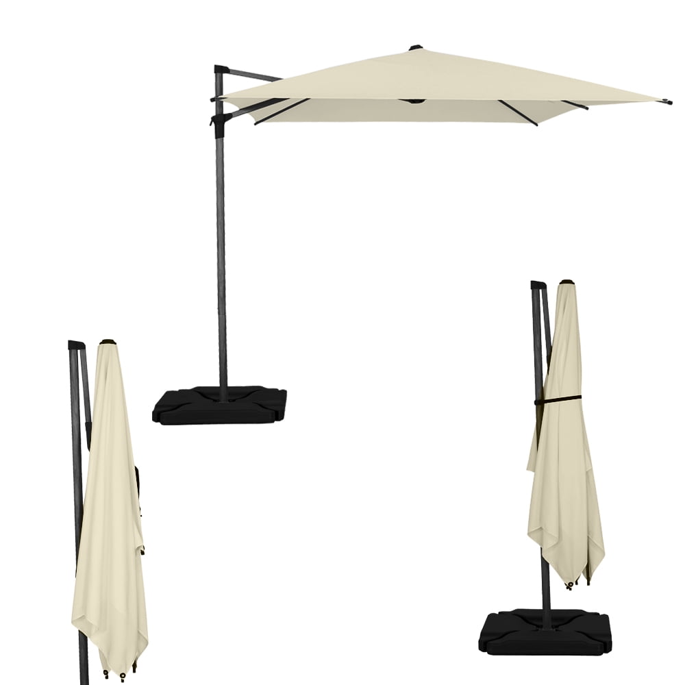 Abba Patio 10’ Outdoor Hanging Umbrella Patio Sun Shade Offset Market Cantilever Umbrella, Beige
