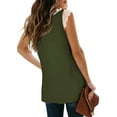 thumbnail image 4 of Women's Lace Tank Tops V Neck Sleeveless Summer Casual T Shirts Tunic Side Split Loose, 4 of 5