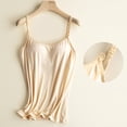 thumbnail image 2 of qolati Nursing Tank Tops for Breastfeeding Sports Maternity V Neck Soft Camisole Shirts with Built in Bra Beige XL, 2 of 9