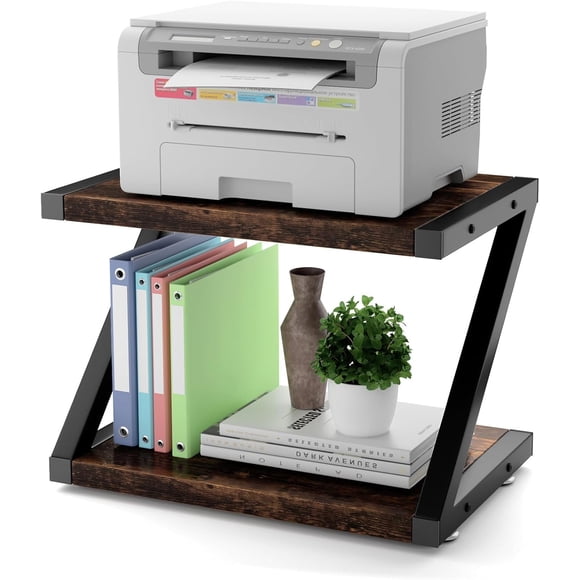 SAFONUS Soporte para Impresora, Mueble para Impresora de 2 Niveles, Mesa para Impresora con Almohadillas Antideslizantes y pies Ajustables, Mesa Impresora para Organizador de Escritorio