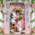 thumbnail image 4 of Easter Rabbit Door Cover, 70.8*35.4 inch Festival Party Hanging Cloth Flags for Indoor and Outdoor Decor, Cute Welcome Banner with Spring Patterns, 4 of 6