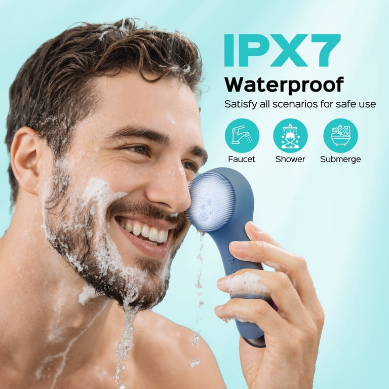 COSLUS Face Scrubber Dual Spin Silicone Exfoliator, Blue photo 8