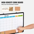 thumbnail image 5 of 24x18 Inch Monthly Calendar Whiteboard & Cork Board Combo - Aluminum Frame, Dry Erase, Wall Mount, 5 of 7
