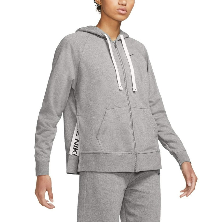 Nike Dri FIT Get Fit Women s Full Zip Training Hoodie Gray Medium Walmart