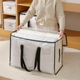 thumbnail image 4 of Heavy Duty Extra Large Moving Bags 79lb 104lb Capacity Water And Puncture Storage Reinforced Zippers Carry Handles Packing Clothes Store Supplies Tote Home Textile StoragePlastic, Clear One Size, 4 of 8