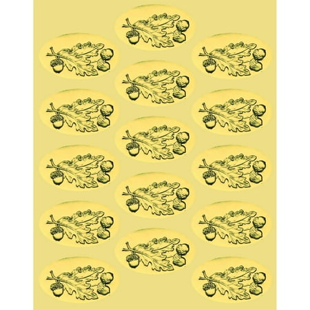 UPC: 0601952506321 | Acorn Leaves Gold Foil Seals  60-Count